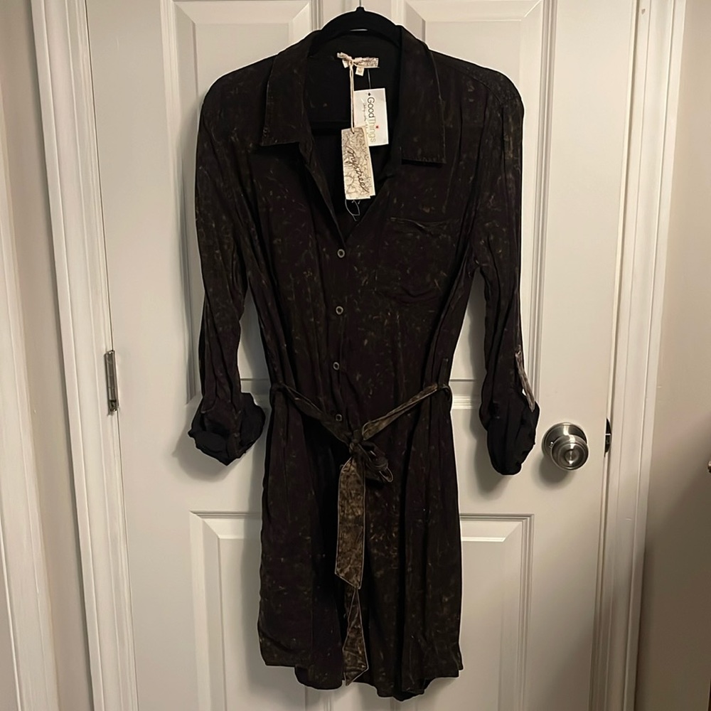 NWT Mystree Shirtdress Black Size Large